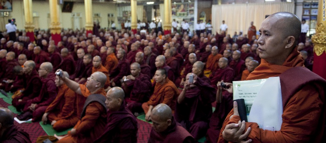 Theravada Buddhist civic leaders in Myanmar.