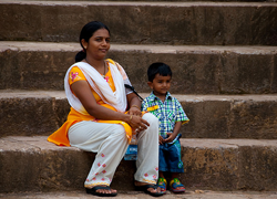 Mother and son in India