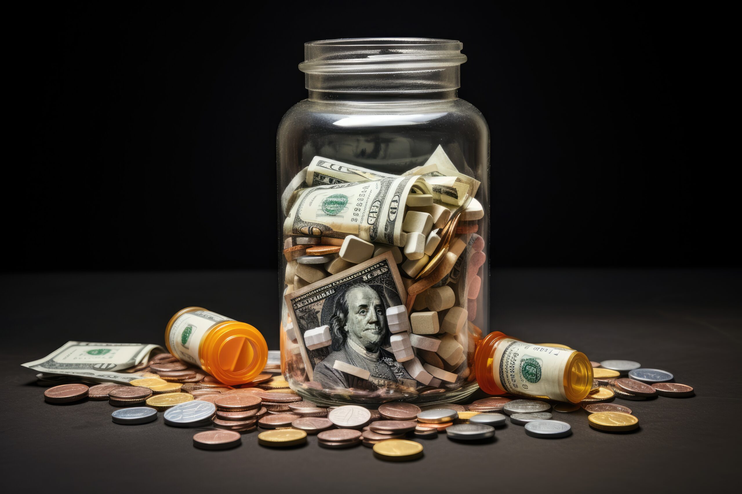 https://www.vecteezy.com/photo/31734425-glass-jar-full-of-money-and-coins-on-a-black-background-saving-concept-expensive-medicine-contempt-with-money-and-medicine-ai-generated